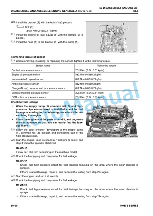 Komatsu 107E-3 Series Engine Shop Manual SEN06502-17 5 Komatsu 107E-3 Series Engine Shop Manual SEN06502-17 - Image 5
