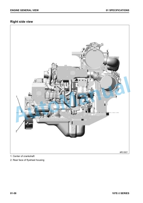 Alternative view of Komatsu 107E-3 Series Engine Shop Manual SEN06502-20