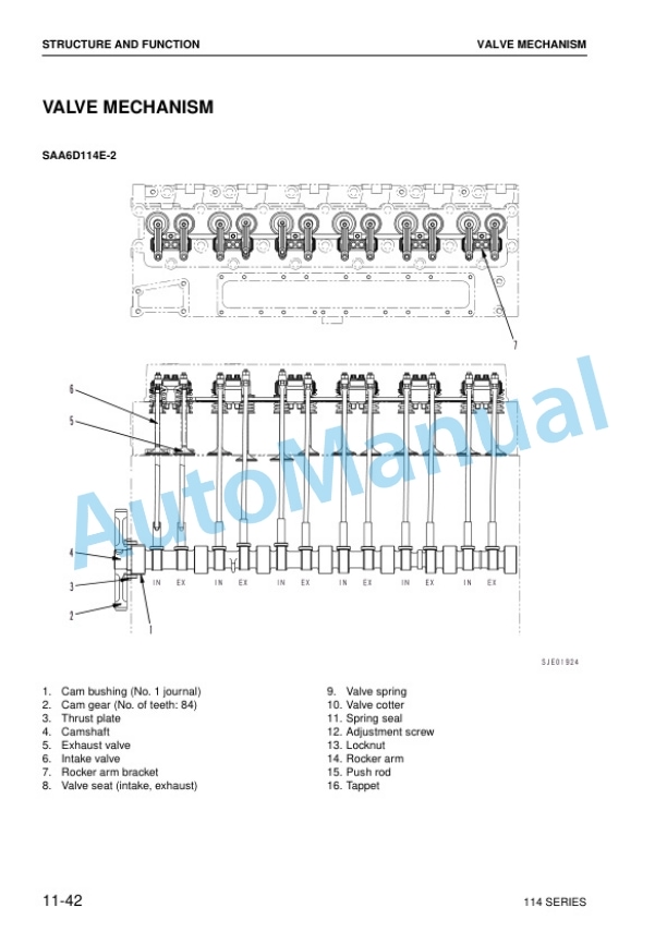 Alternative view of Komatsu 114 Series Diesel Engine Shop Manual SEBM024603