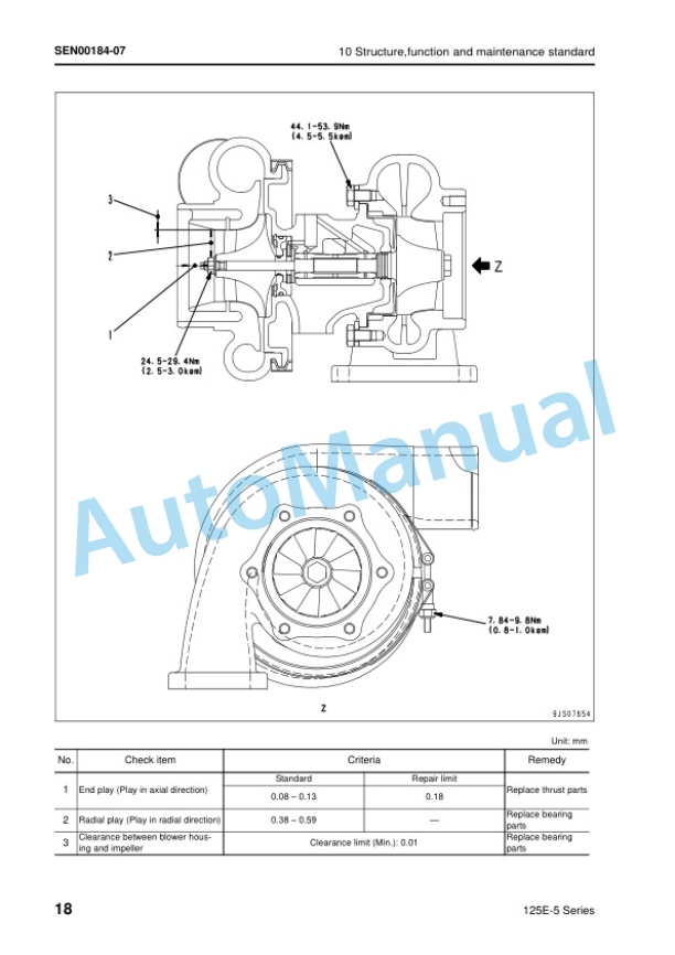Alternative view of Komatsu 125-5 Series Diesel Engine Shop Manual SEN00177-16