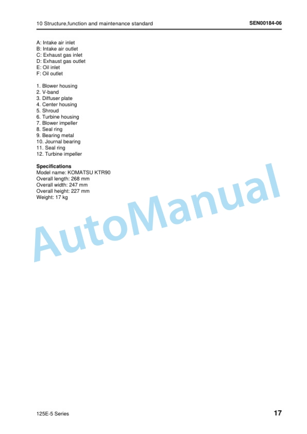 Alternative view of Komatsu 125E-5 Series Engine Shop Manual SEN00177-15