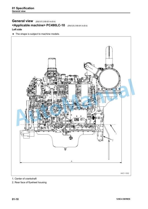 Alternative view of Komatsu 125E-6 Series Diesel Engine Shop Manual SEN05624-03