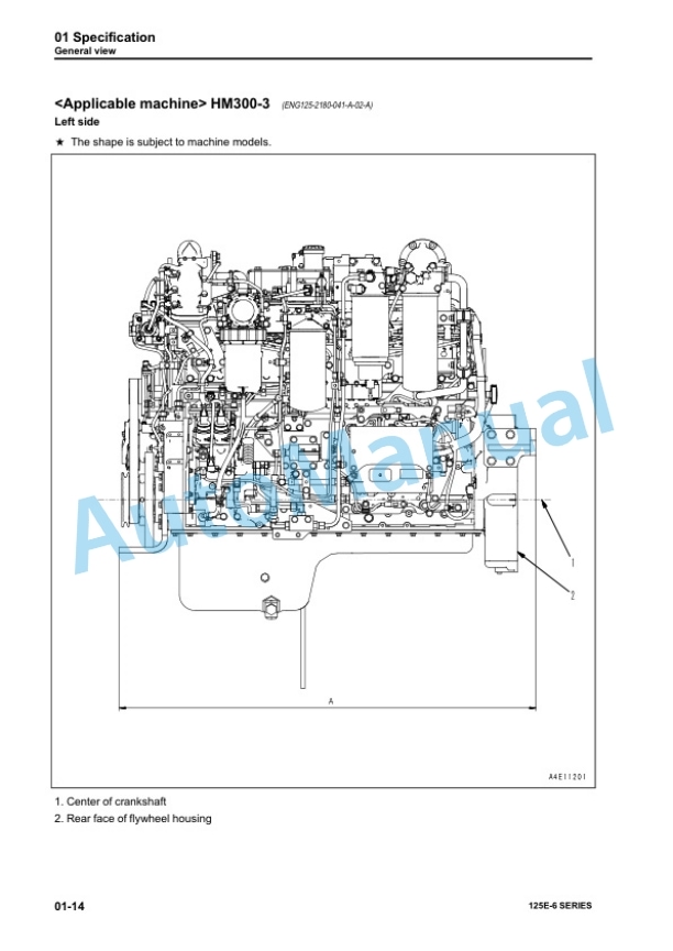 Alternative view of Komatsu 125E-6 Series Engine Shop Manual SEN05624-02