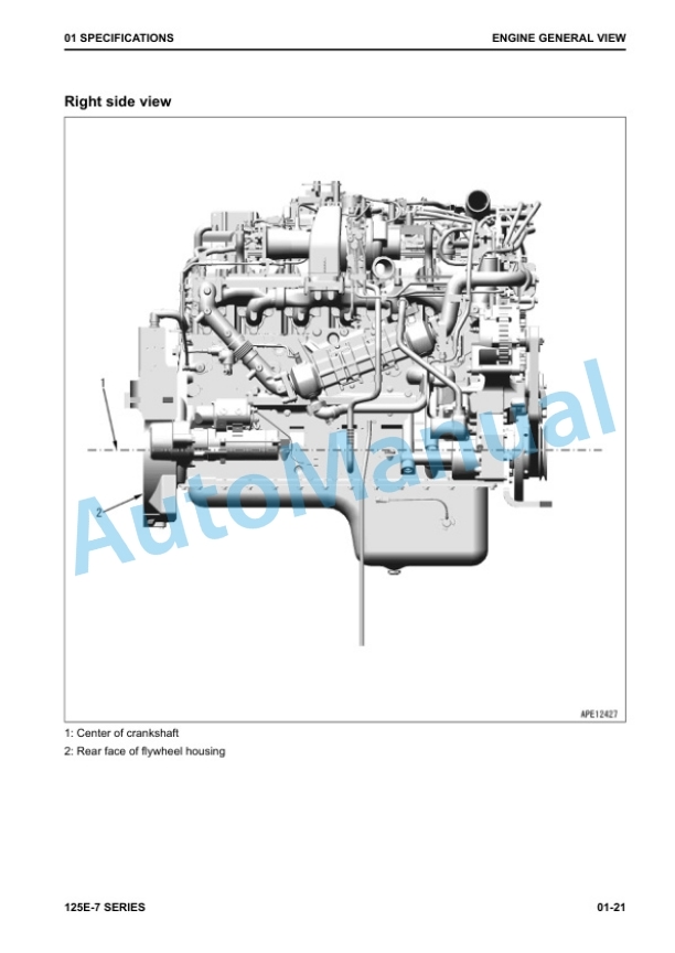 Alternative view of Komatsu 125E-7 Series Engine Shop Manual SEN06495-06