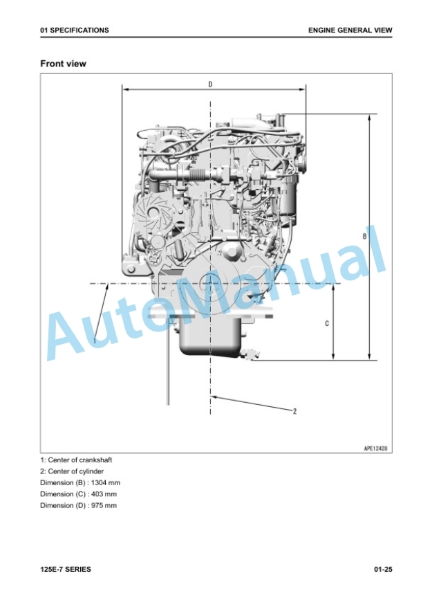 Alternative view of Komatsu 125E-7 Series Engine Shop Manual SEN06495-10