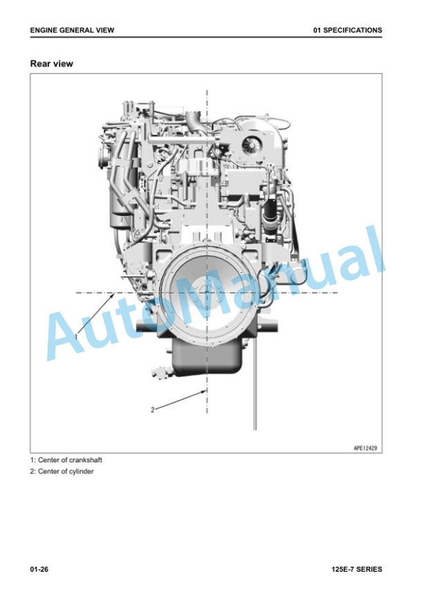 Alternative view of Komatsu 125E-7 Series Engine Shop Manual SEN06495-11