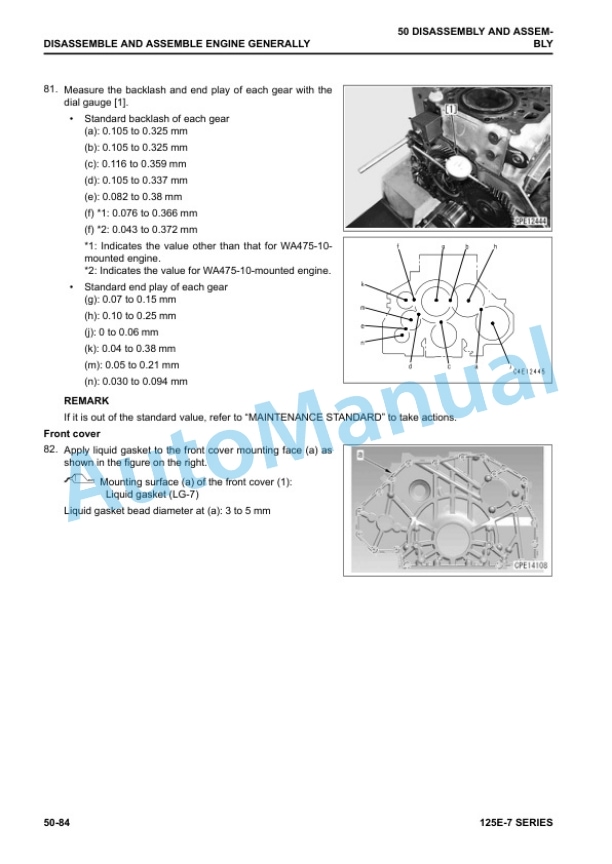 Komatsu 125E-7 Series Engine Shop Manual SEN06495-11 5 Komatsu 125E-7 Series Engine Shop Manual SEN06495-11 - Image 5