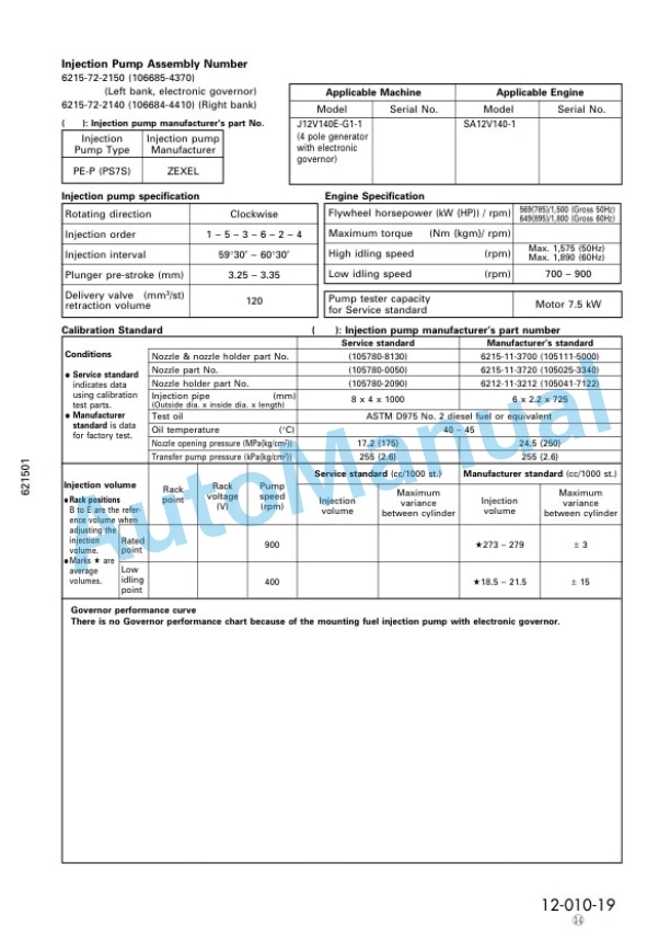 Komatsu 12V140-1 Series Diesel Engine Shop Manual SEBM028315 3 Komatsu 12V140-1 Series Diesel Engine Shop Manual SEBM028315 - Image 3