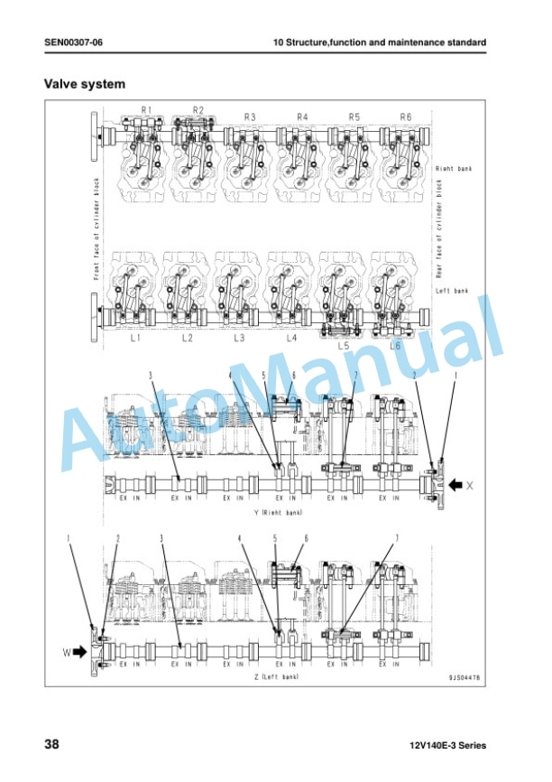 Alternative view of Komatsu 12V140E-3 Series Diesel Engine Shop Manual SEN00291-16