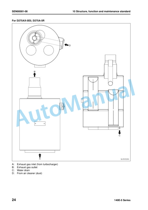 Alternative view of Komatsu 140E-5 Series Engine Shop Manual SEN00074-16