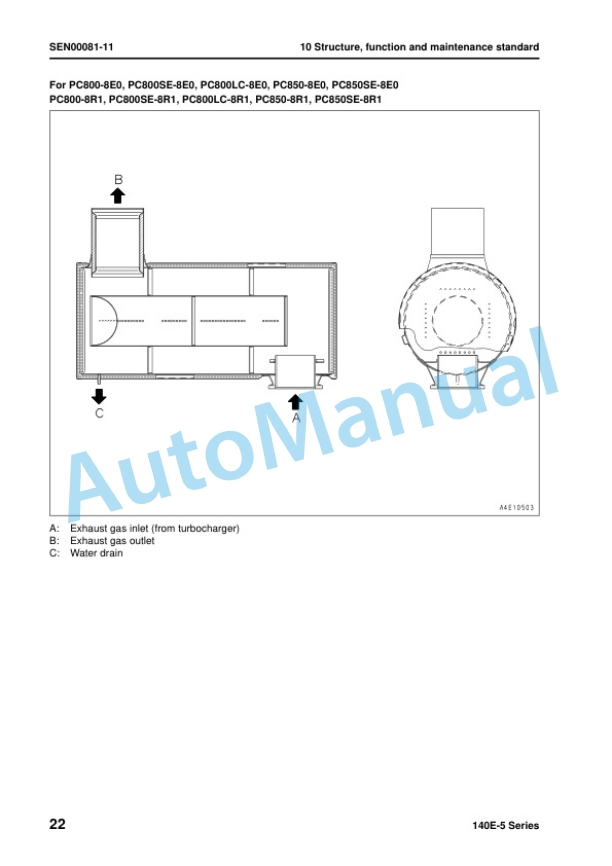Alternative view of Komatsu 140E-5 Series Engine Shop Manual SEN00074-19