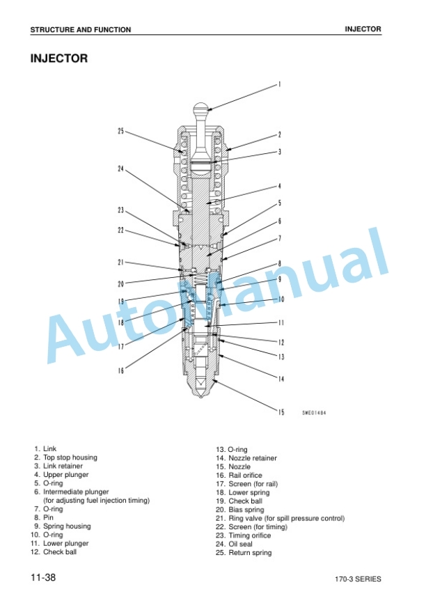 Alternative view of Komatsu 170-3 Series Diesel Engine Shop Manual SEBM023407