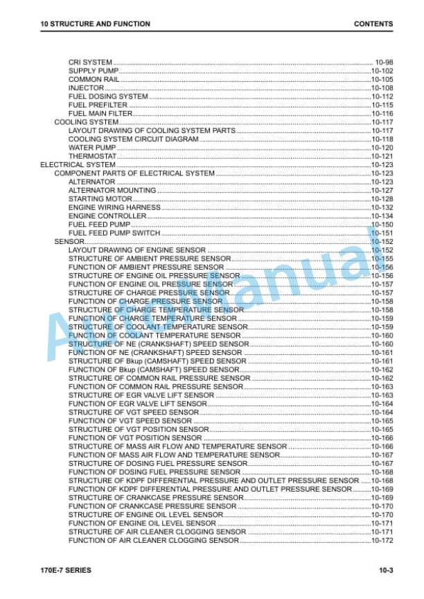Alternative view of Komatsu 170E-7 Series Engine Shop Manual SEN06580-04