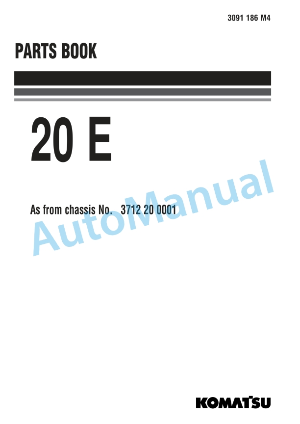 Komatsu 20E Wheel Loader Parts Manual 3091186M4