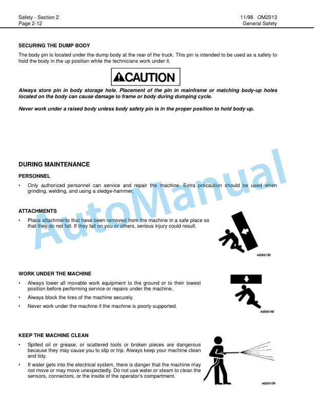 Alternative view of Komatsu 330M Dump Truck Operation and Maintenance Manual DG745