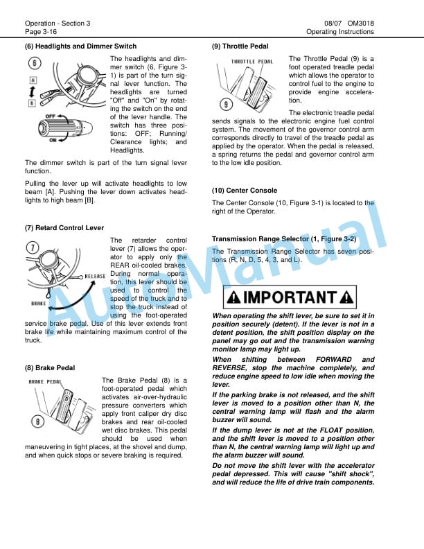 Komatsu 330M Dump Truck Operation and Maintenance Manual DG745 3 Komatsu 330M Dump Truck Operation and Maintenance Manual DG745 - Image 3