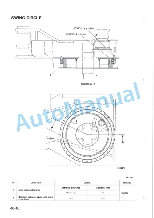 Komatsu 410W Hydraulic Excavator Shop Manual MOGB410W0 5 Komatsu 410W Hydraulic Excavator Shop Manual MOGB410W0-5