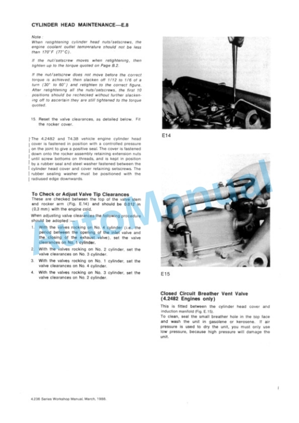 Komatsu 4.2482, 4.248, T4.236, 4.236, 4.212, T4.38 Diesel Engine Workshop Manual 4799004M1 3 Komatsu 4.2482, 4.248, T4.236, 4.236, 4.212, T4.38 Diesel Engine Workshop Manual 4799004M1-3