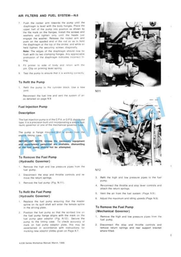 Komatsu 4.2482, 4.248, T4.236, 4.236, 4.212, T4.38 Diesel Engine Workshop Manual 4799004M1 5 Komatsu 4.2482, 4.248, T4.236, 4.236, 4.212, T4.38 Diesel Engine Workshop Manual 4799004M1-5