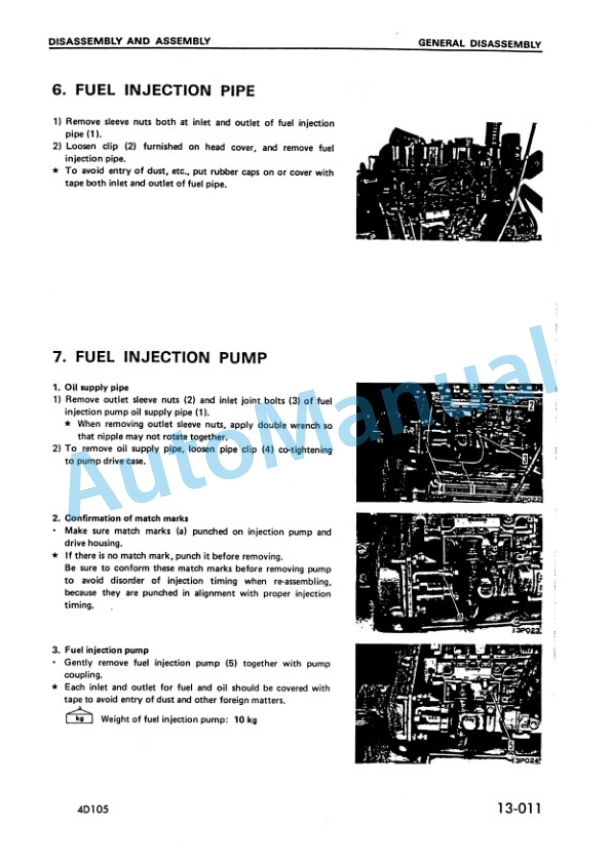 Komatsu 4D105-3, S4D105-3 Series Diesel Engine Shop Manual SEBE61300300 4 Komatsu 4D105-3, S4D105-3 Series Diesel Engine Shop Manual SEBE61300300-4