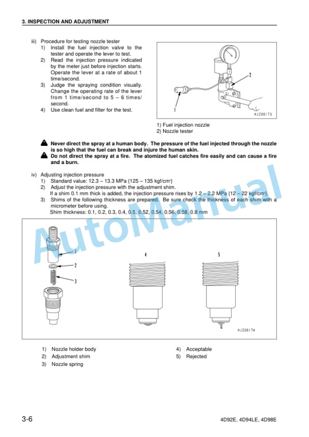 Alternative view of Komatsu 4D92E, 4D94LE, 4D98E Diesel Engine Shop Manual 4D94E-BE4
