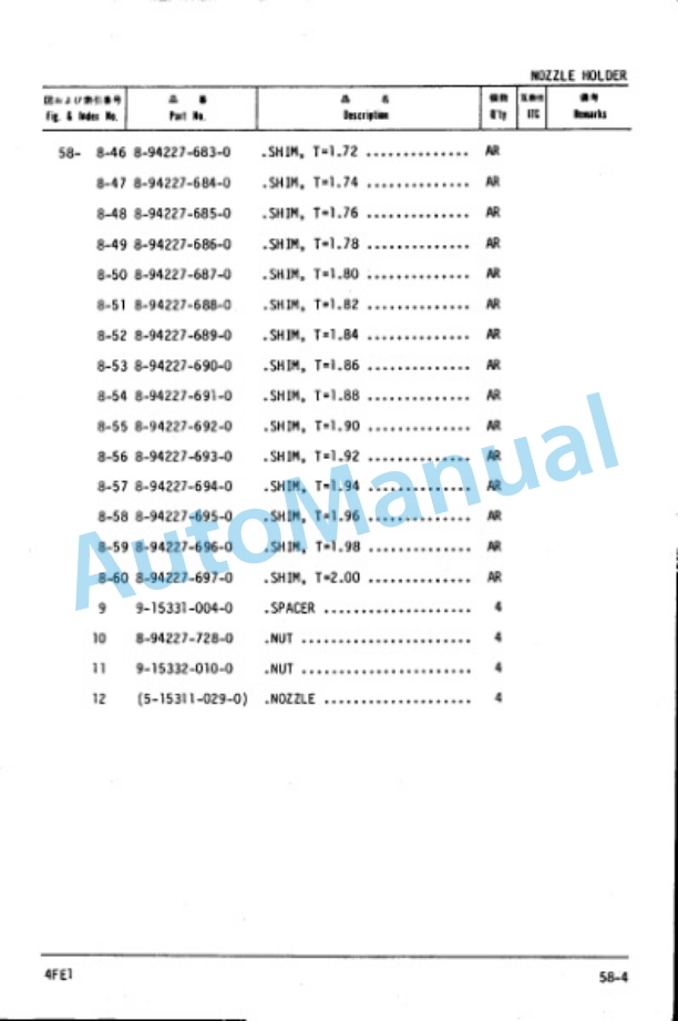 Komatsu 4FE1 Diesel Engine Parts Manual 4FE1-PNE2 5 Komatsu 4FE1 Diesel Engine Parts Manual 4FE1-PNE2-5