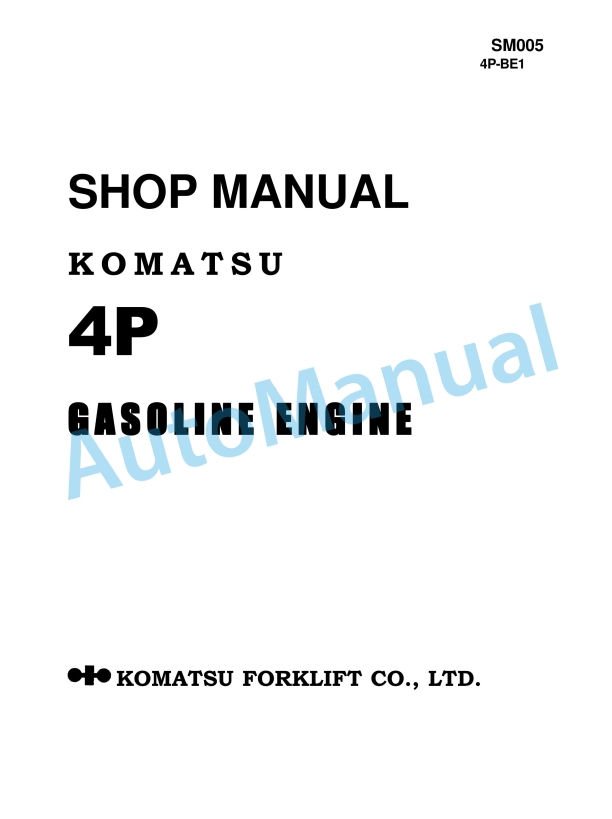 Komatsu 4P Gasoline Engine Shop Manual SM005