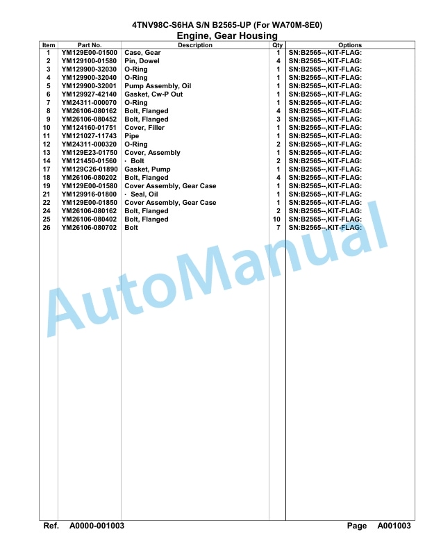 Komatsu 4TNV98C-S6HA Engine Parts Manual 2 Komatsu 4TNV98C-S6HA Engine Parts Manual-2