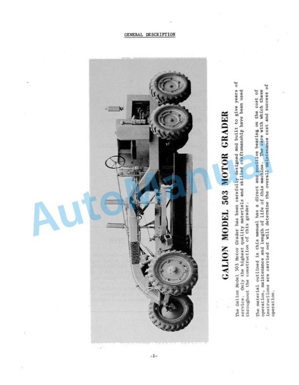 Komatsu 503 Motor Grader Operation and Maintenance Manual 2079A-H45 2 Komatsu 503 Motor Grader Operation and Maintenance Manual 2079A-H45-2