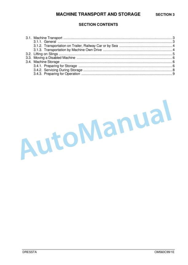 Alternative view of Komatsu 560C Operation and Maintenance Manual OM560C99-1E