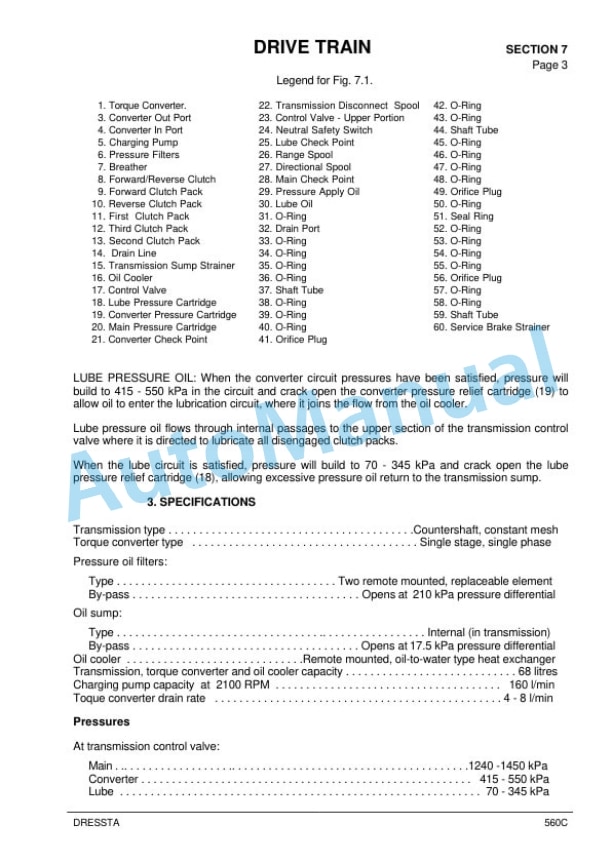 Alternative view of Komatsu 560C Wheel Loader Service Manual SM560C99_1E