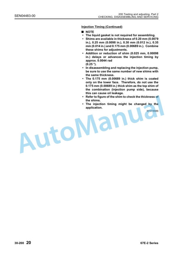 Komatsu 67E-2 Series Engine Shop Manual SEN04473-00 4 Komatsu 67E-2 Series Engine Shop Manual SEN04473-00 - Image 4
