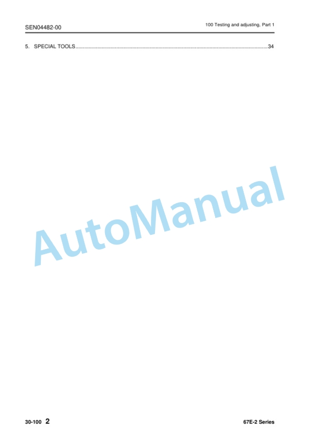 Alternative view of Komatsu 67E-2 Series Engine Shop Manual SEN04473-01