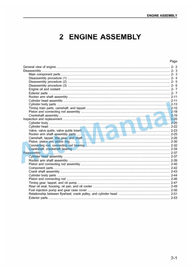 Komatsu 6BG1, 6BG1T Diesel Engine Shop Manual 6BG1T-BE2-1 2 Komatsu 6BG1, 6BG1T Diesel Engine Shop Manual 6BG1T-BE2-1-2