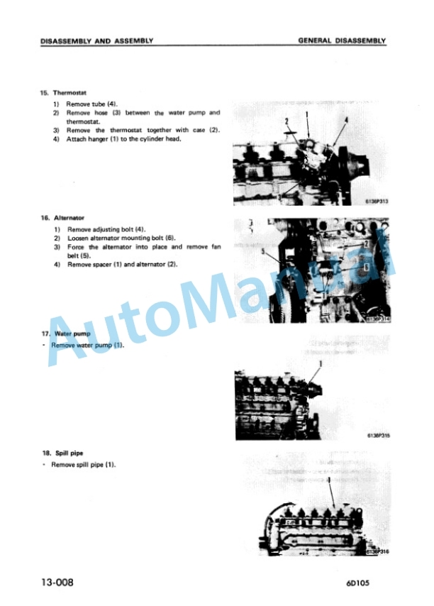 Komatsu 6D105 Series Diesel Engine Shop Manual SEBE61360109 5 Komatsu 6D105 Series Diesel Engine Shop Manual SEBE61360109 - Image 5