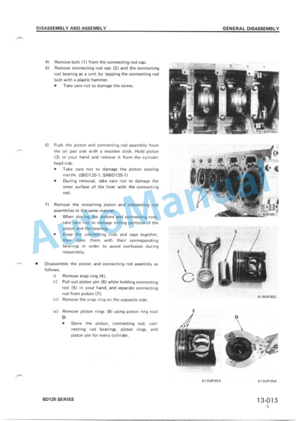 Komatsu 6D125 Series Diesel Engine Shop Manual SEBE61500111 5 Komatsu 6D125 Series Diesel Engine Shop Manual SEBE61500111 - Image 5