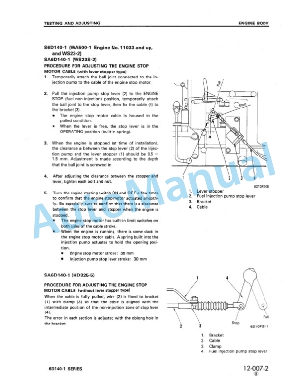 Komatsu 6D140-1 Series Diesel Engine Shop Manual SEBE62120112 3 Komatsu 6D140-1 Series Diesel Engine Shop Manual SEBE62120112 - Image 3