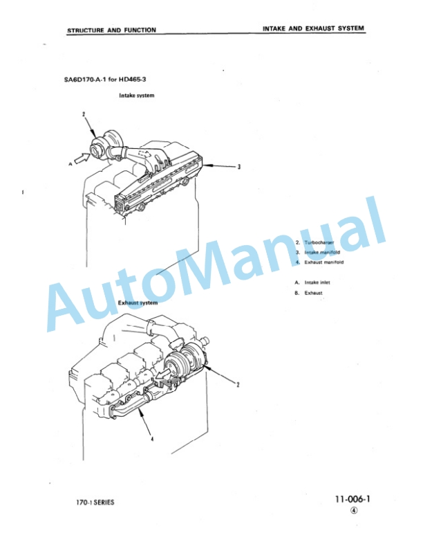 Alternative view of Komatsu 6D170-1 Series Diesel Engine Shop Manual SEBE6161A16