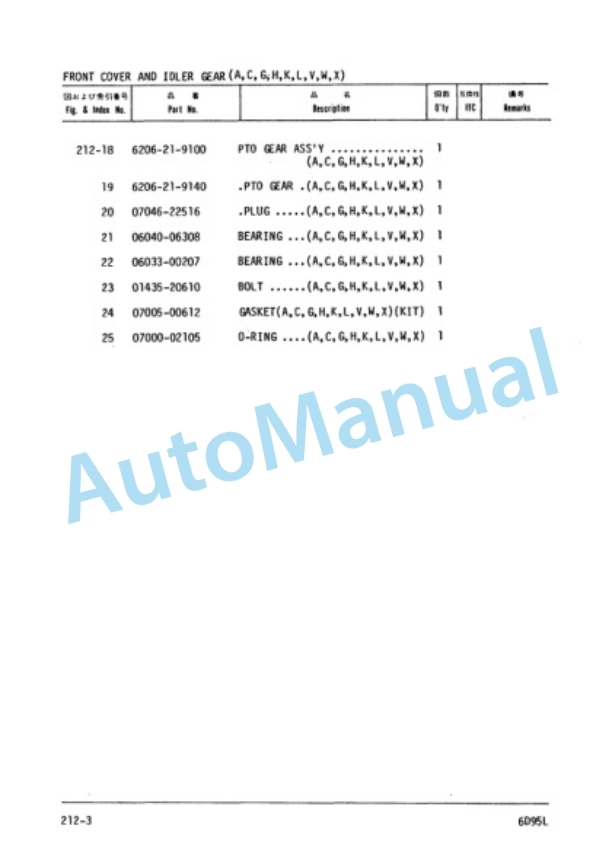 Komatsu 6D95L Diesel Engine Parts Manual 6D95L-PNE7 2 Komatsu 6D95L Diesel Engine Parts Manual 6D95L-PNE7-2