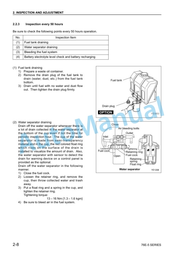 Alternative view of Komatsu 70E-5, 76E-5 Series Diesel Engine Shop Manual SEBM037701