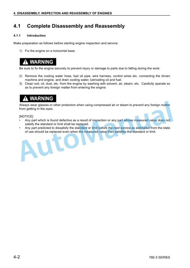 Komatsu 70E-5, 76E-5 Series Diesel Engine Shop Manual SEBM037701 3 Komatsu 70E-5, 76E-5 Series Diesel Engine Shop Manual SEBM037701 - Image 3