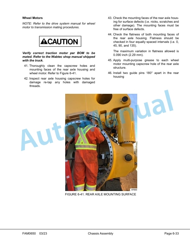 Alternative view of Komatsu 730E-10 Dump Truck Field Assembly Instruction CEAW012102