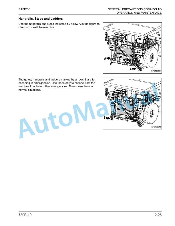 Alternative view of Komatsu 730E-10 Dump Truck Operation and Maintenance Manual CEAM034507