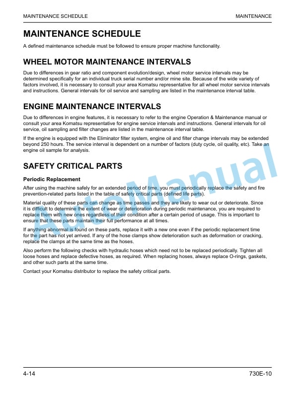 Komatsu 730E-10 Dump Truck Operation and Maintenance Manual CEAM034507 5 Komatsu 730E-10 Dump Truck Operation and Maintenance Manual CEAM034507 - Image 5