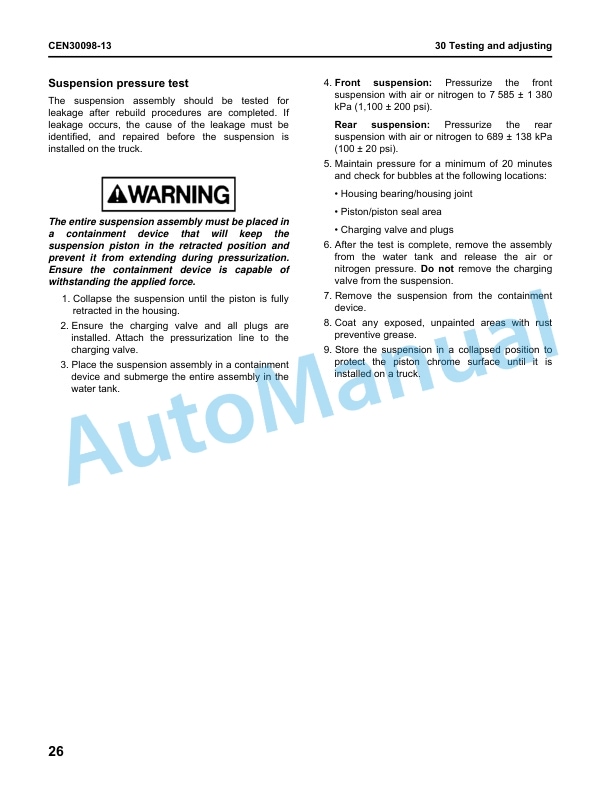 Alternative view of Komatsu 730E-10 Dump Truck Shop Manual CEBM036701