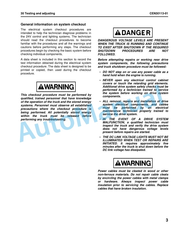 Alternative view of Komatsu 730E-10 Dump Truck Shop Manual CEBM036702