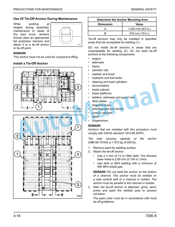 Alternative view of Komatsu 730E-8 Dump Truck Operation and Maintenance Manual CEAM026202