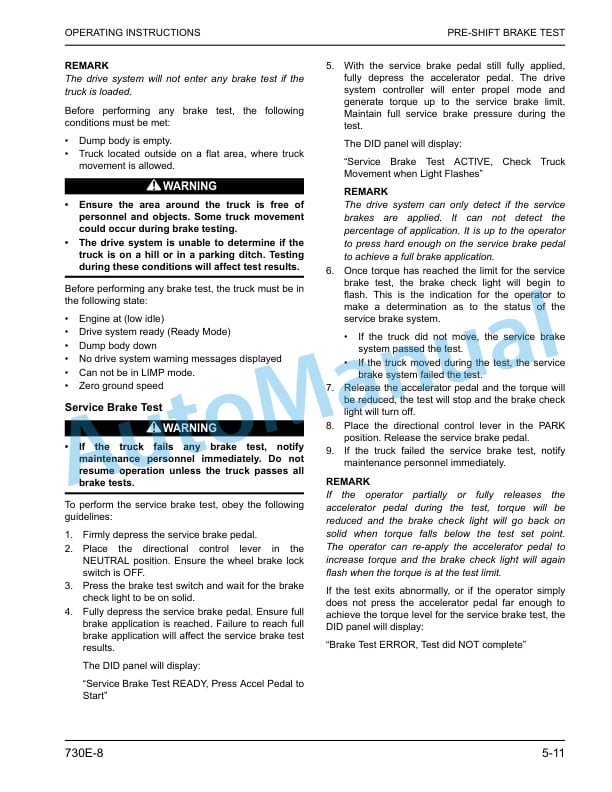 Komatsu 730E-8 Dump Truck Operation and Maintenance Manual CEAM026203 3 Komatsu 730E-8 Dump Truck Operation and Maintenance Manual CEAM026203 - Image 3