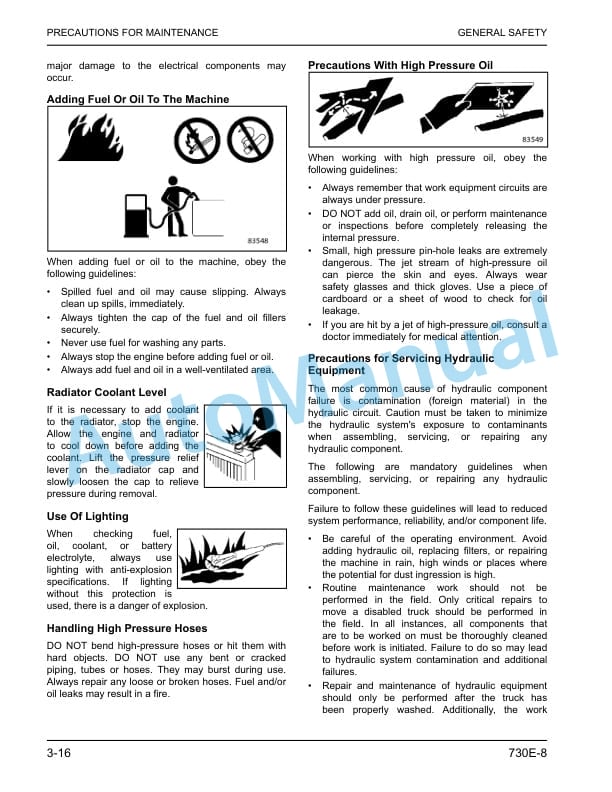 Alternative view of Komatsu 730E-8 Dump Truck Operation and Maintenance Manual CEAM027703