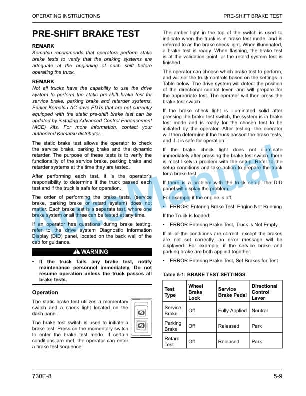 Komatsu 730E-8 Dump Truck Operation and Maintenance Manual CEAM027703 3 Komatsu 730E-8 Dump Truck Operation and Maintenance Manual CEAM027703 - Image 3